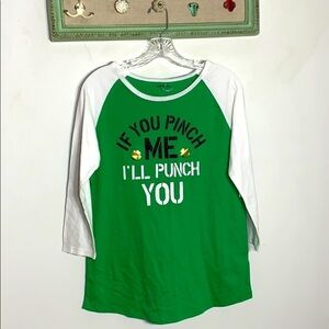 NWT Joe Boxer St Patrick’s Day Baseball T-shirt Large juniors new tee